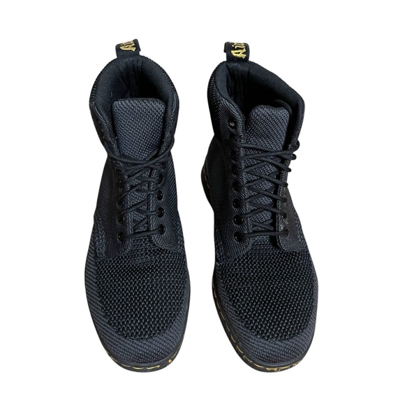 Dr. Martens Black Textured Rigal Knit 8 Eye Boots Combat Black Unisex — Size 7 - Picture 6 of 15